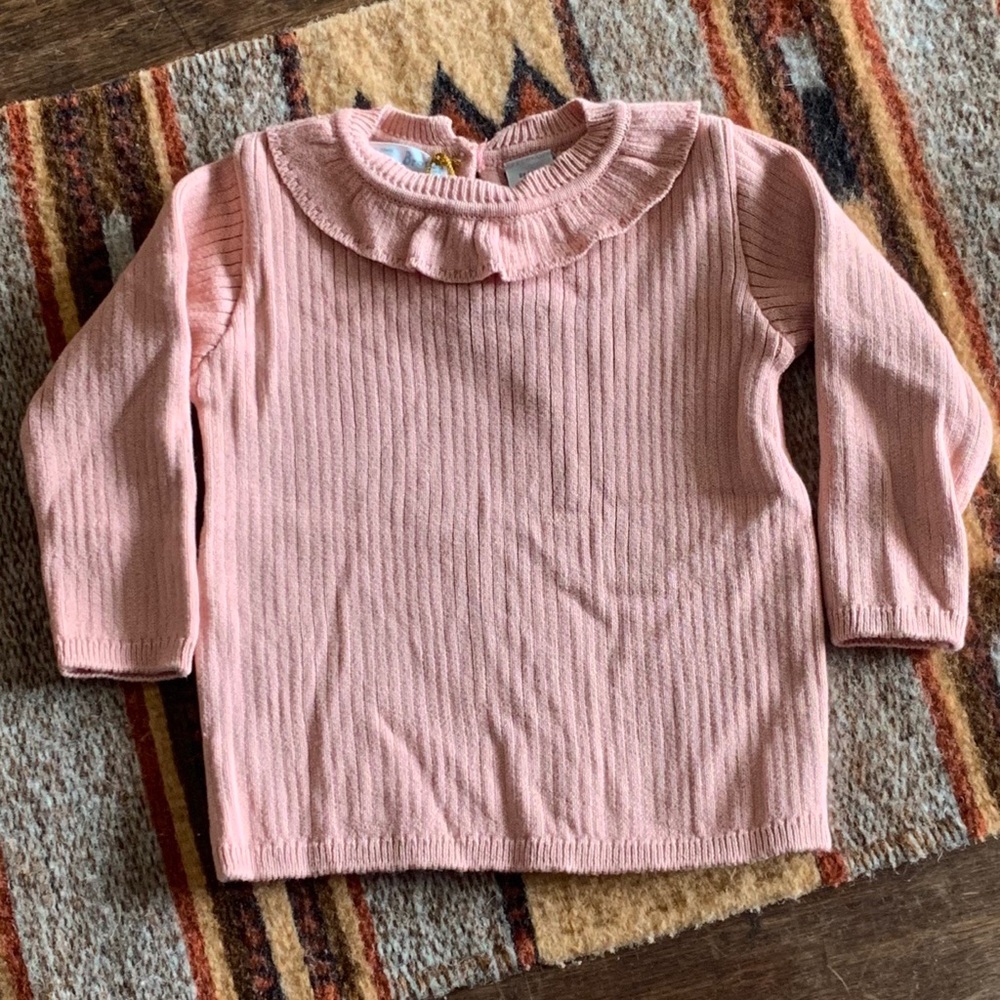 NWT Feltman Brothers Ruffle Collar Ribbed Knit Top - Picture 7 of 7